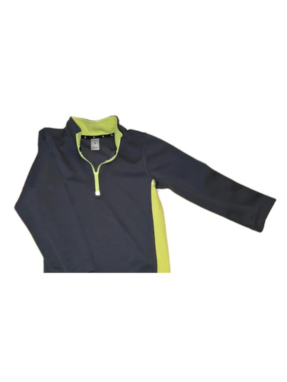 Carter's Size 5 Boys' Gray and Neon Green Quarter-Zip Pullover